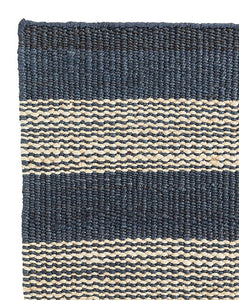 Denim Ticking Woven Jute Rug Swatch