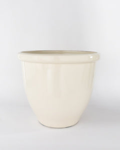 Glossy Cream Garden Pots (Set of 3)