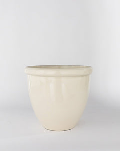 Glossy Cream Garden Pots (Set of 3)