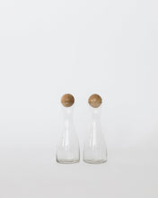 Load image into Gallery viewer, Mango Wood &amp; Glass Cruets (Set of 2)
