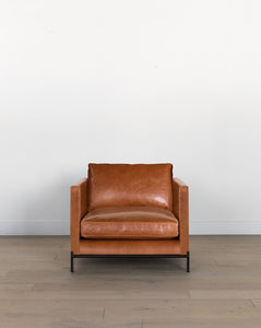 Morrison Metal Base Leather Chair