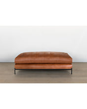 Load image into Gallery viewer, Morrison Metal Base Large Leather Ottoman
