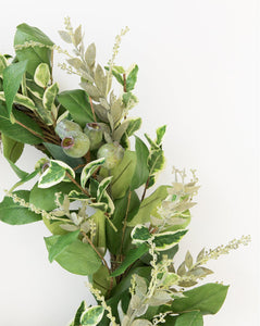 Faux Mixed Greens Wreath